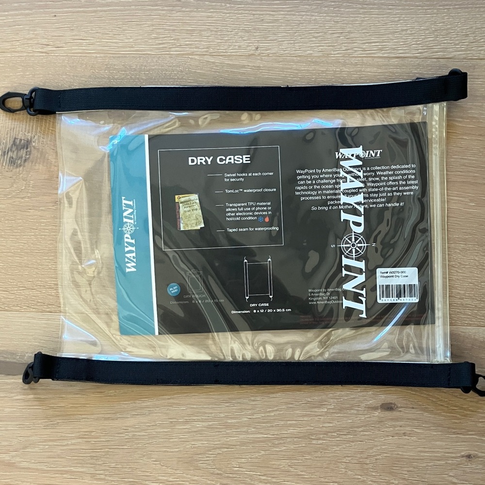 Waypoint Dry Case clear bag with Black Straps